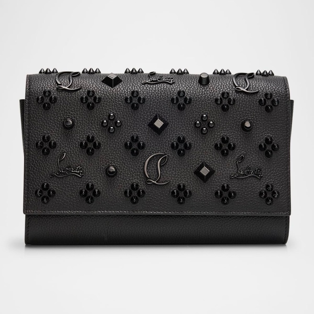 Christian Louboutin Black Studded Leather Chain Shoulder Bag